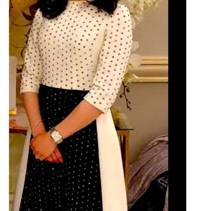 black and ivory evening dress